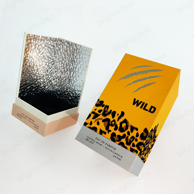 Flocking Rigid box Chinese manufacturer Special Paper Perfume packaging Hot stamping