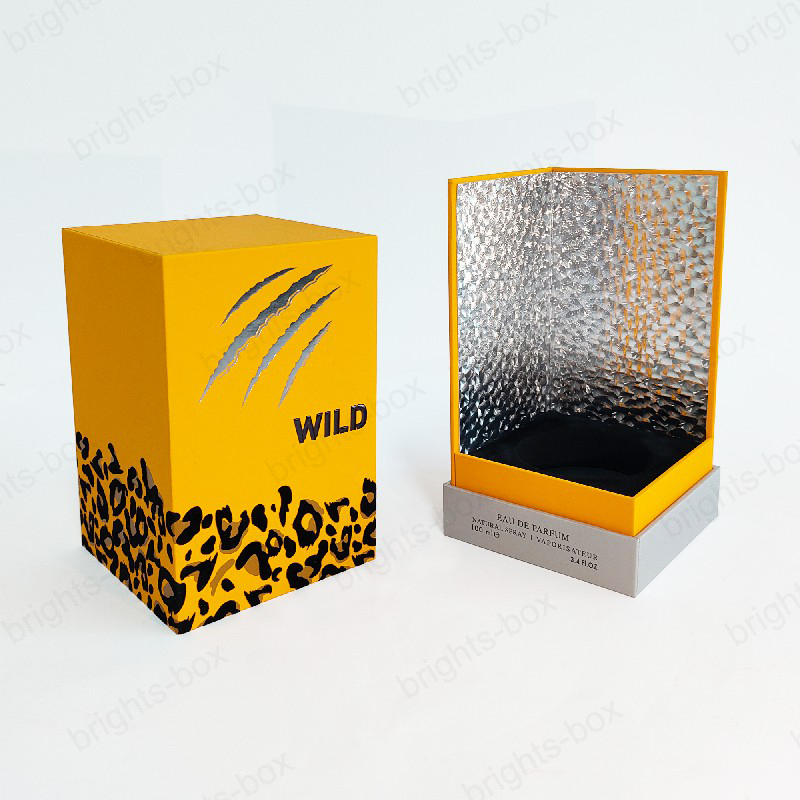 Flocking Rigid box Chinese manufacturer Special Paper Perfume packaging Hot stamping
