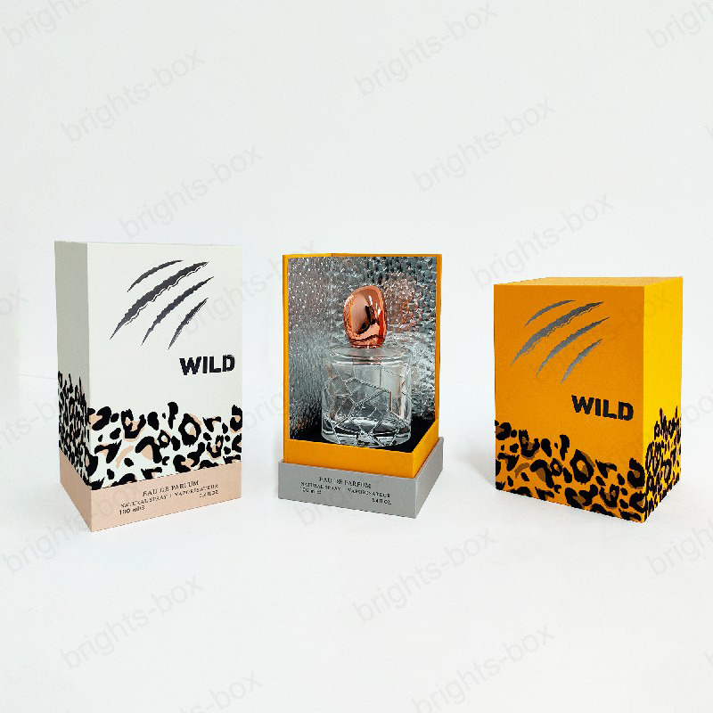 Flocking Rigid box Chinese manufacturer Special Paper Perfume packaging Hot stamping